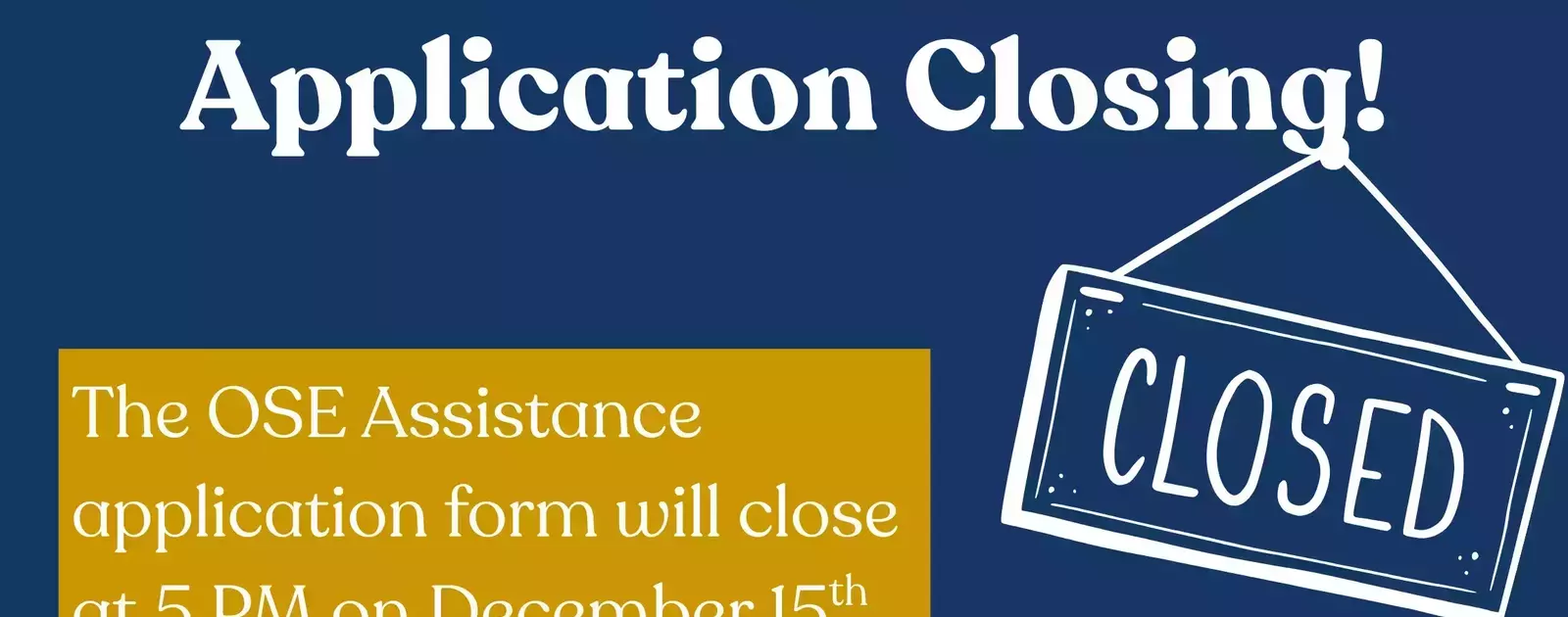 Application Closing & Reimbursement Deadlines | News | Office of ...